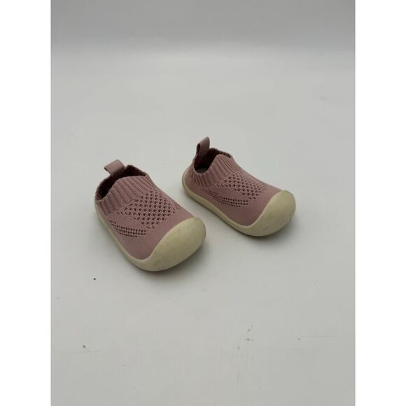 Baby Kids Girl Size 5 Soft & Stretchy Knit Upper Flexible Slip On‎ Shoes Pink - Picture 1 of 5